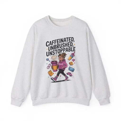 Caffeinated Mom Sweatshirt, Funny Mom Life Quote, Mother's Day Gift,New Mother Tired Mother Gift, Coffee Lover Gift, Coffee Addict Mom - Image 7