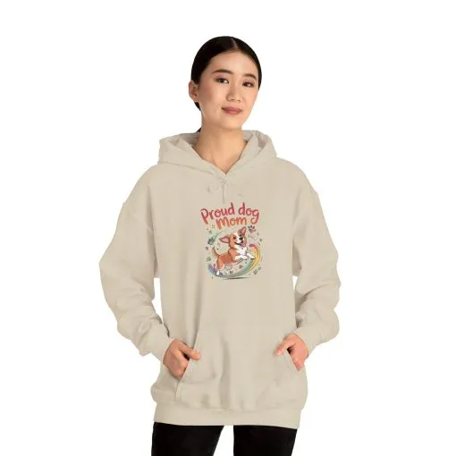 Proud Dog Mom Hoodie, Gift for Dog Owners, Dog Lover Apparel, Mother's Day Gift, Unisex Hooded Sweatshirt, Corgi Rainbow Print - Image 32