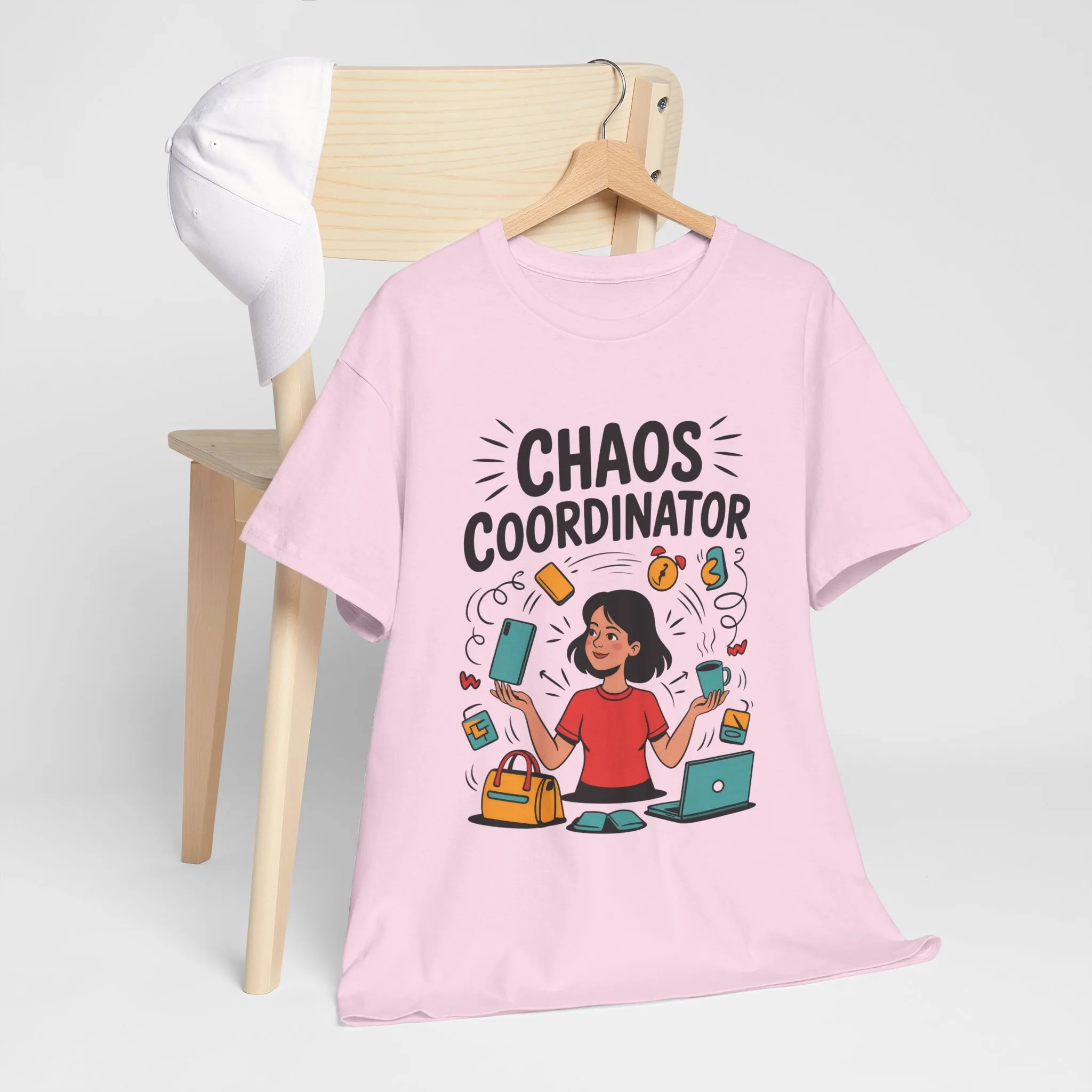 Chaos Coordinator Heavy Cotton Tee, Gift for Busy Moms, Mother's Day Gift, Funny Mom Life Shirt, Busy Life Humor T-Shirt - Image 2