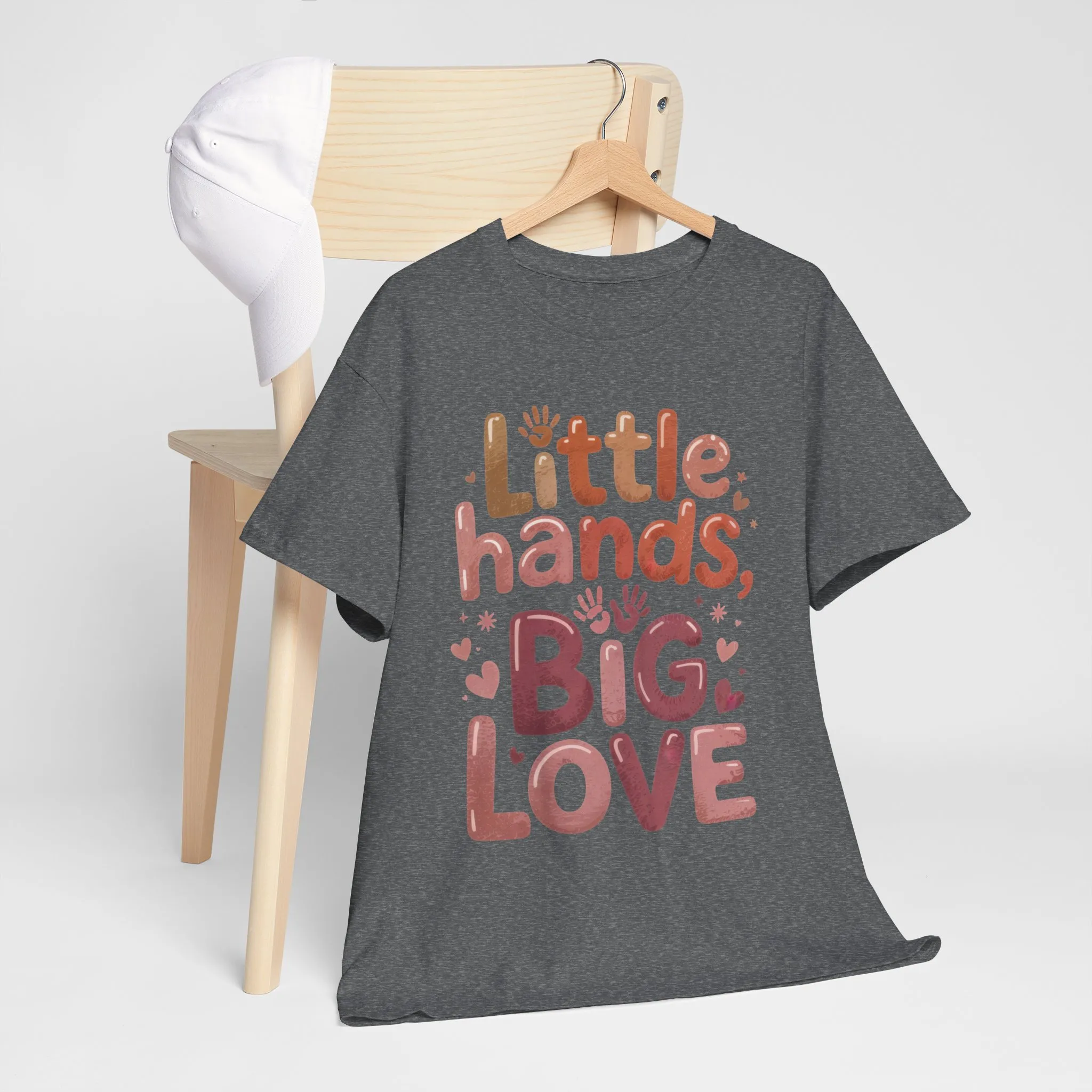 Little Hands Big Love Shirt, Cute Unisex Heavy Cotton Tee for Moms, Dads, or Teachers, Family Love Quote T-Shirt, Mother's Day Gift - Image 31