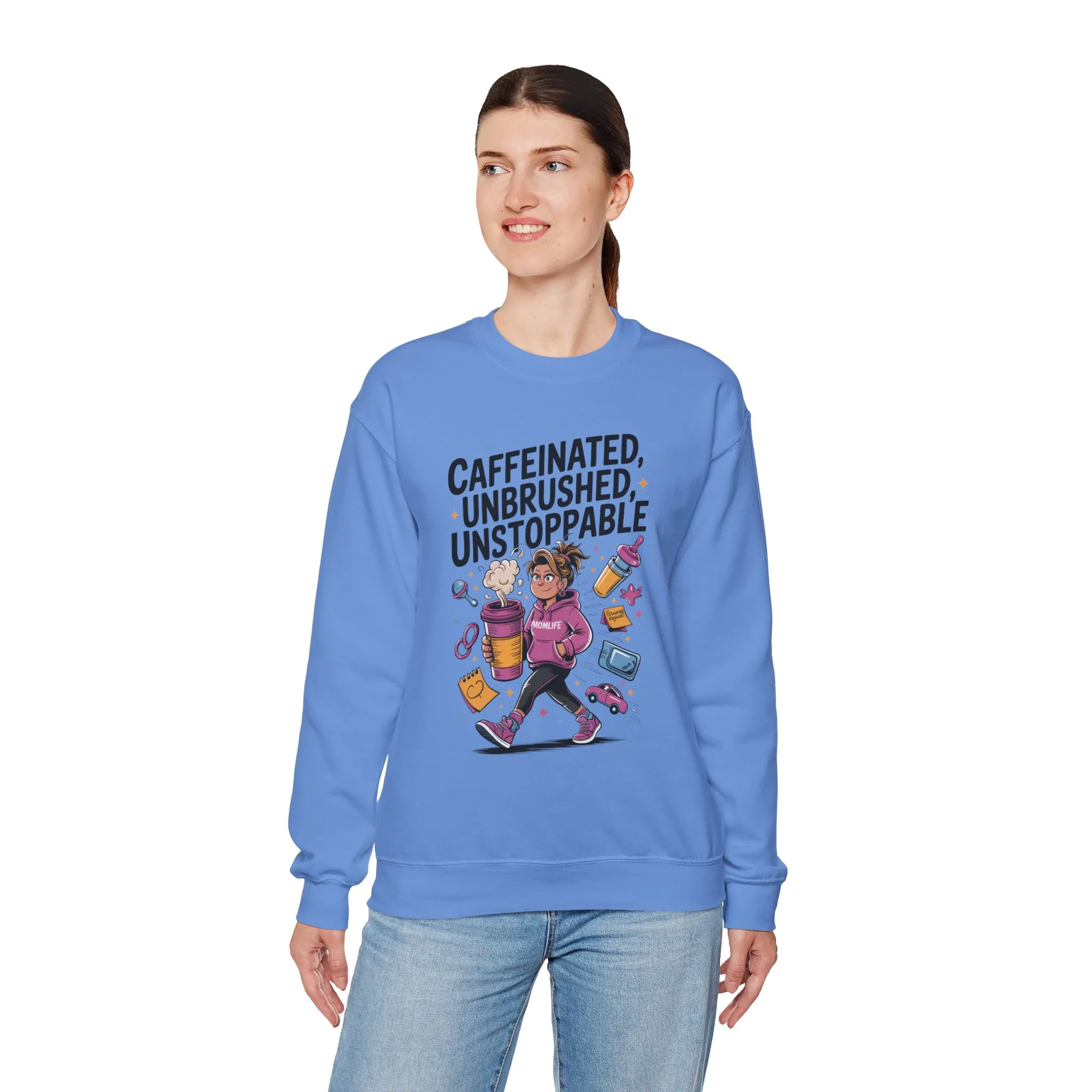 Caffeinated Mom Sweatshirt, Funny Mom Life Quote, Mother's Day Gift,New Mother Tired Mother Gift, Coffee Lover Gift, Coffee Addict Mom - Image 18
