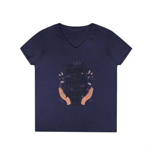 Grateful Hands V-Neck T-Shirt, Mother's Day Gift, Appreciation Tee, Family Love Shirt, Empowering Woman Top, Inspirational Shirt - Image 13