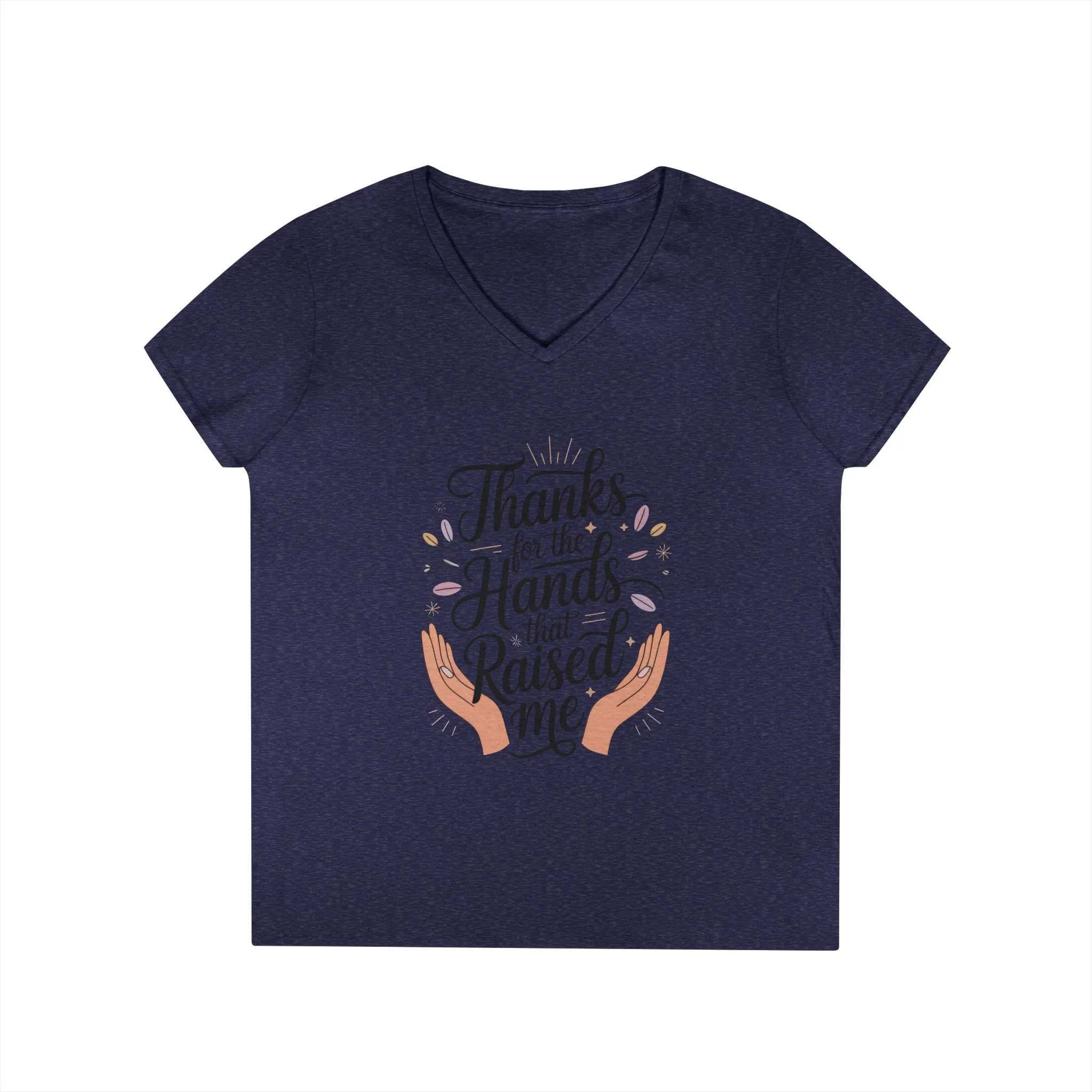 Grateful Hands V-Neck T-Shirt, Mother's Day Gift, Appreciation Tee, Family Love Shirt, Empowering Woman Top, Inspirational Shirt - Image 13