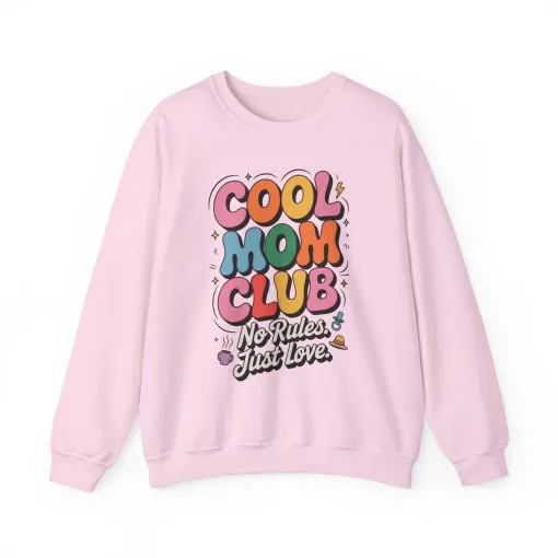 Cool Mom Club Sweatshirt, Gift for Moms, Mother's Day, No Rules Just Love, Retro Colorful Unisex Heavy Blend Crewneck - Image 22