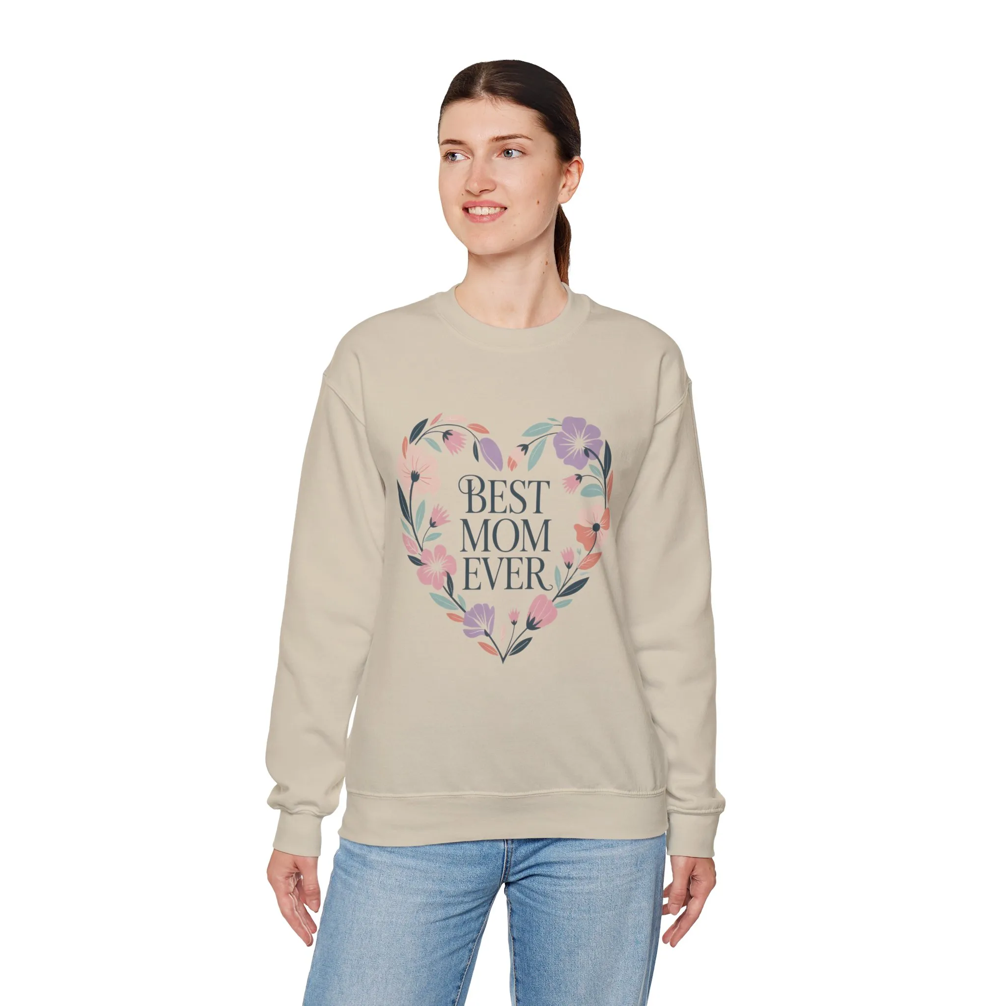 Best Mom Ever Sweatshirt - Perfect Gift for Mother's Day, Cozy Crewneck, Floral Design, Women's Gift, New Mom Gift - Image 18