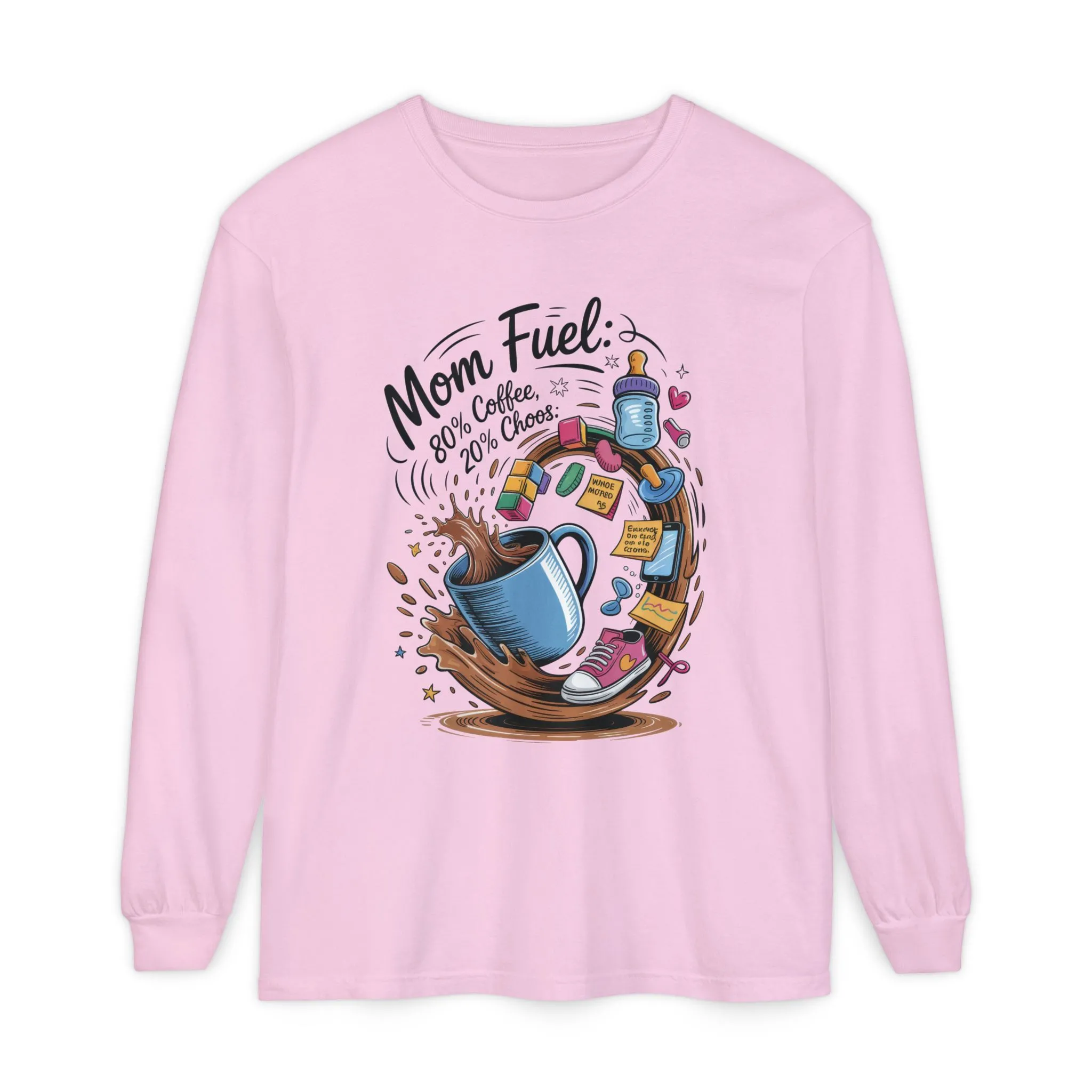 Mom Fuel Long Sleeve T-Shirt, Coffee Lovers Gift, Mother's Day Apparel, Cute Mom Shirt, Coffee Lover Mom Life Top, Coffee Lover's Tee - Image 17