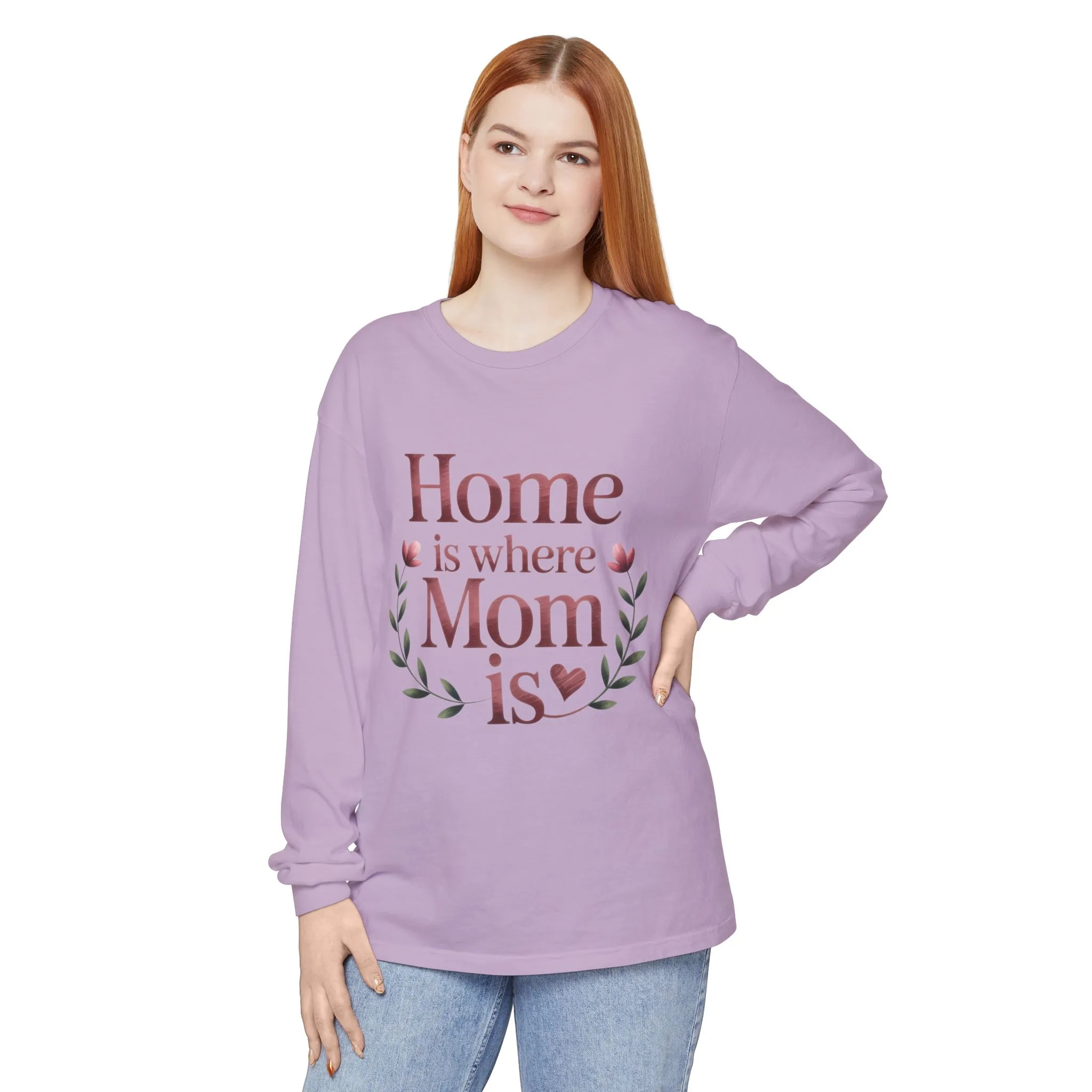 Home is Where Mom Is Long Sleeve T-Shirt, Cozy Gift for Mom, Mother's Day Top, Casual Mom Tee, Family Apparel - Image 12