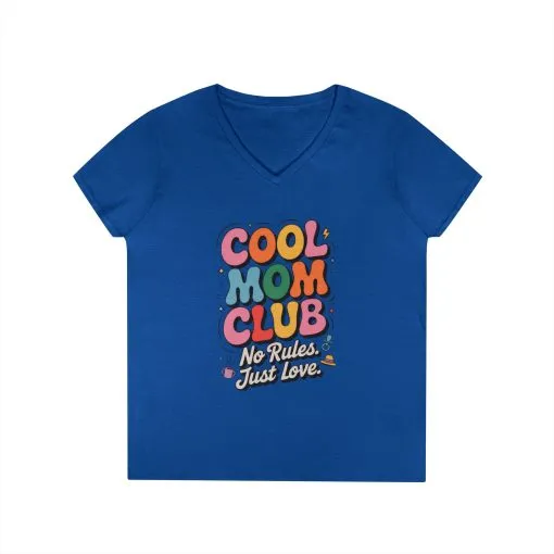 Cool Mom Club V-Neck T-Shirt, Fun Mom Shirt, Gift for Moms, Casual Graphic Tee, Mother's Day Gift, No Rules Just Love - Image 13