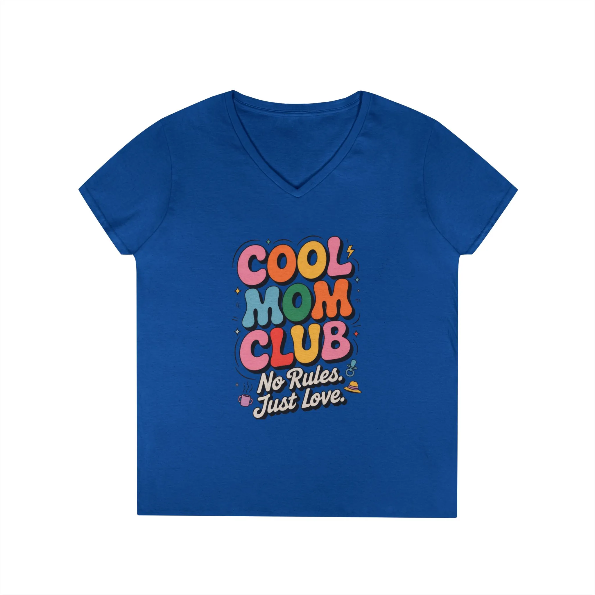 Cool Mom Club V-Neck T-Shirt, Fun Mom Shirt, Gift for Moms, Casual Graphic Tee, Mother's Day Gift, No Rules Just Love - Image 13