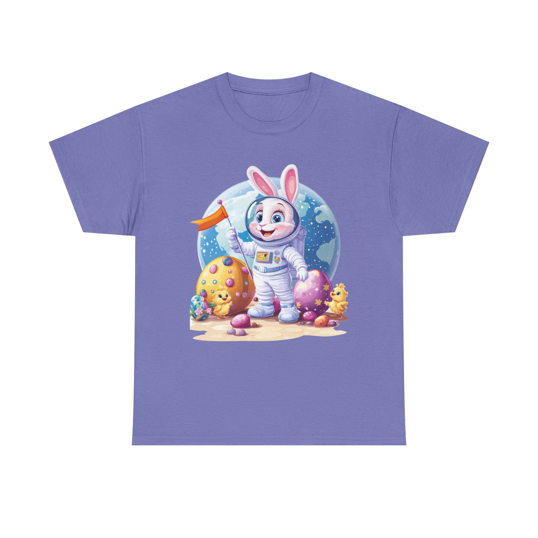 Space Bunny Unisex Heavy Cotton Tee - Cute Astronaut Design for Easter and Fun Occasions - Image 17