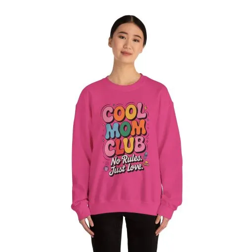 Cool Mom Club Sweatshirt, Gift for Moms, Mother's Day, No Rules Just Love, Retro Colorful Unisex Heavy Blend Crewneck - Image 26