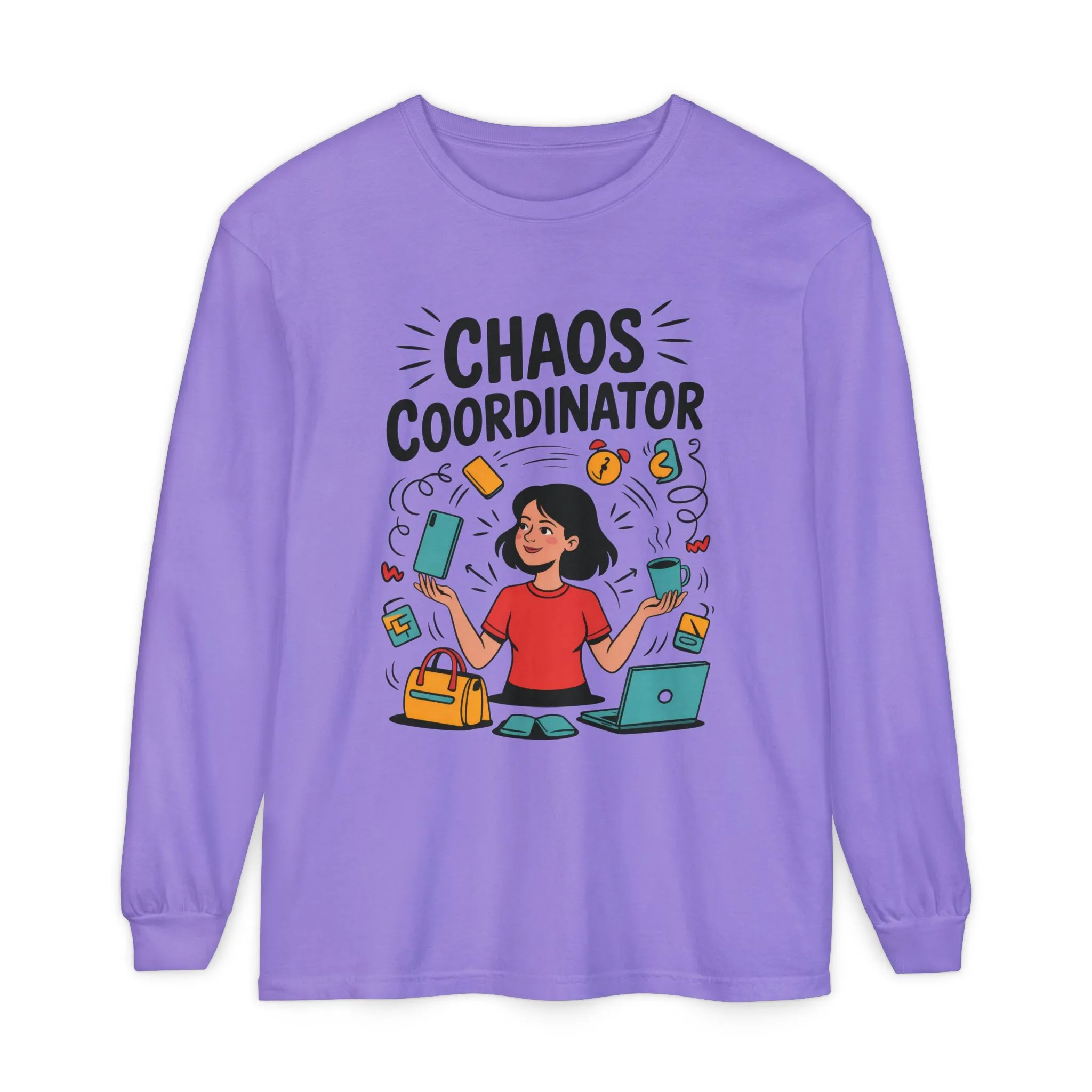 Chaos Coordinator Women's Long Sleeve, Mom Life Graphic Long Sleeve, Gift for Busy Moms, Multitasking Mom Gift, Cute Mother's Day Gift - Image 13