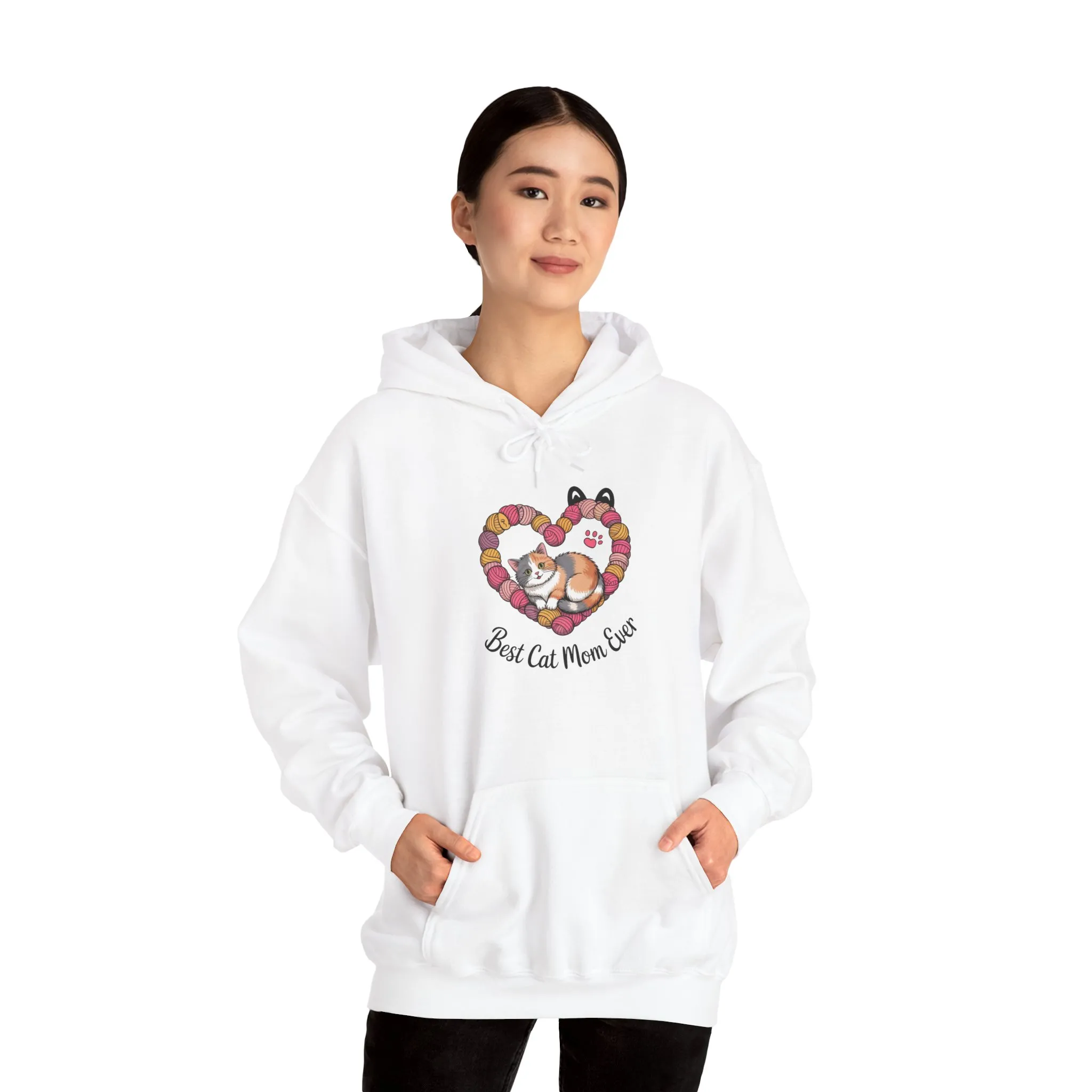 Best Cat Mom Ever Hoodie, Cozy Sweatshirt for Cat Lovers, Gift for Cat Moms, Feline Themed Apparel, Pet Lover Hoodie, Mother's Day Gift
