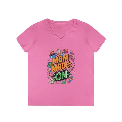 Mom Mode On Ladies V-Neck T-Shirt, Gift for Mom, Mother's Day Gift, Mother's Day Humor T-Shirt, Cute Mama Life Graphic Tee - Image 13