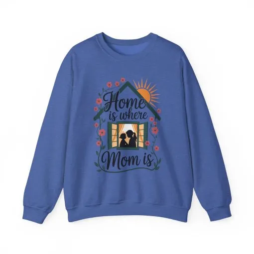 Home Is Where Mom Is Sweatshirt, Mother's Day Cotton Sweatshirt, Cute Family Gift for Mom, Sentimental Mom Gift, mother's day Gift - Image 31
