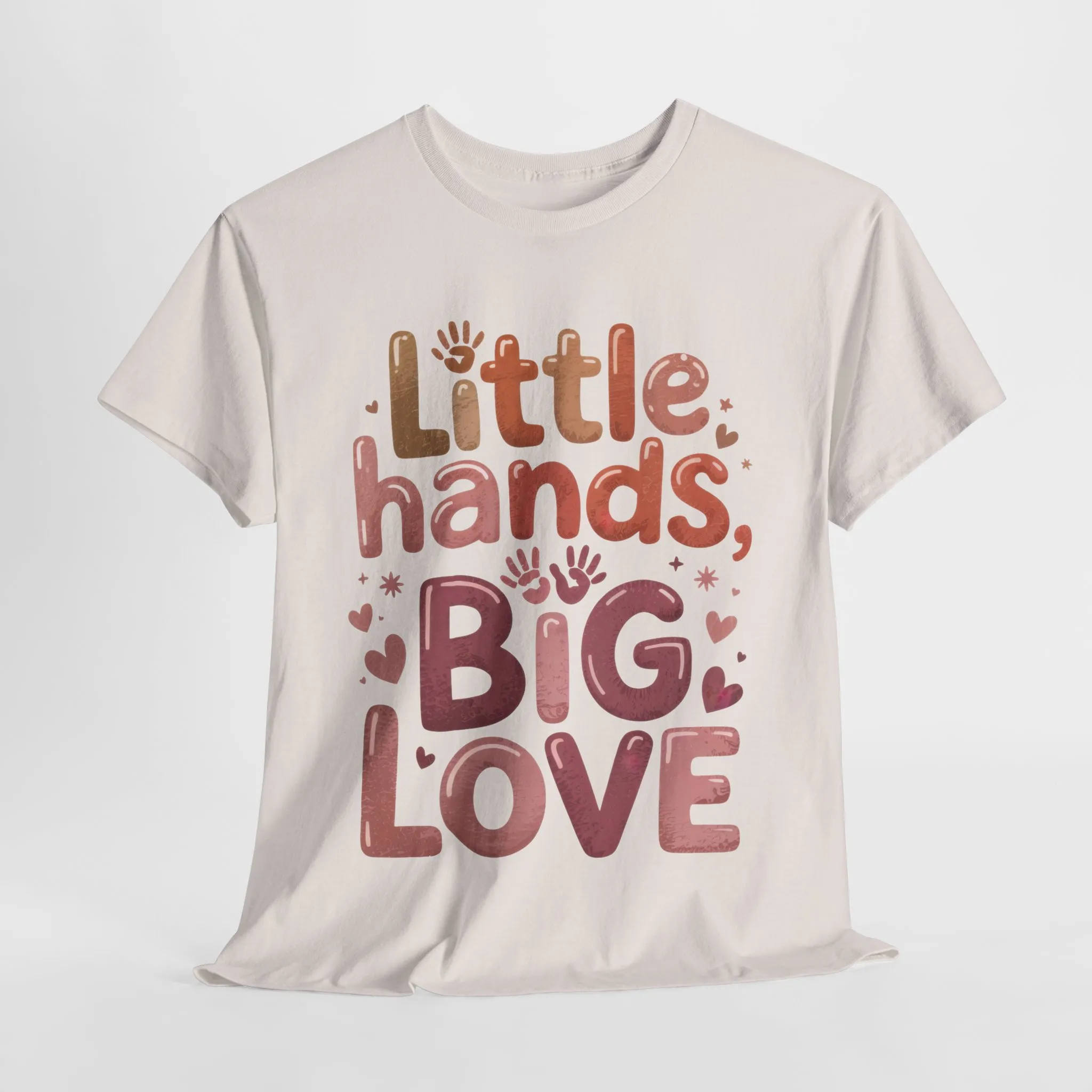 Little Hands Big Love Shirt, Cute Unisex Heavy Cotton Tee for Moms, Dads, or Teachers, Family Love Quote T-Shirt, Mother's Day Gift - Image 2
