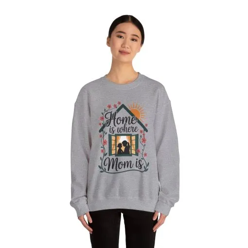 Home Is Where Mom Is Sweatshirt, Mother's Day Cotton Sweatshirt, Cute Family Gift for Mom, Sentimental Mom Gift, mother's day Gift - Image 11