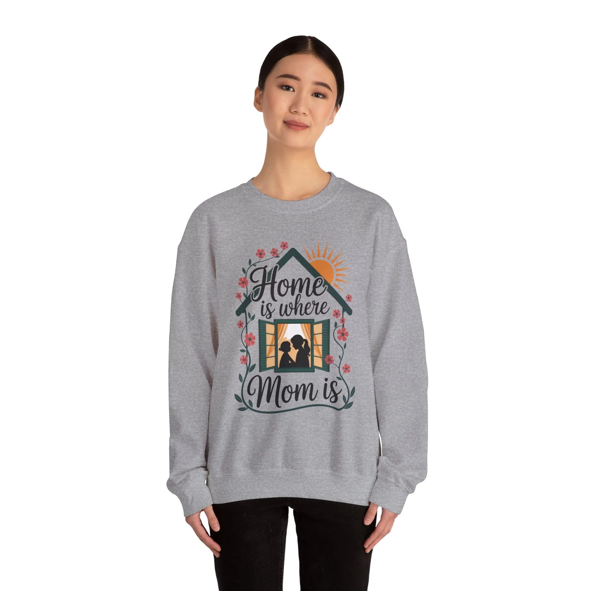 Home Is Where Mom Is Sweatshirt, Mother's Day Cotton Sweatshirt, Cute Family Gift for Mom, Sentimental Mom Gift, mother's day Gift - Image 11