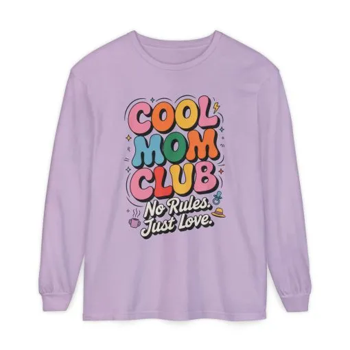 Cool Mom Club Long Sleeve T-Shirt, Funny Mom Tee, Gift for Moms, Mother's Day Gift, No Rules Just Love Quote Tee - Image 15