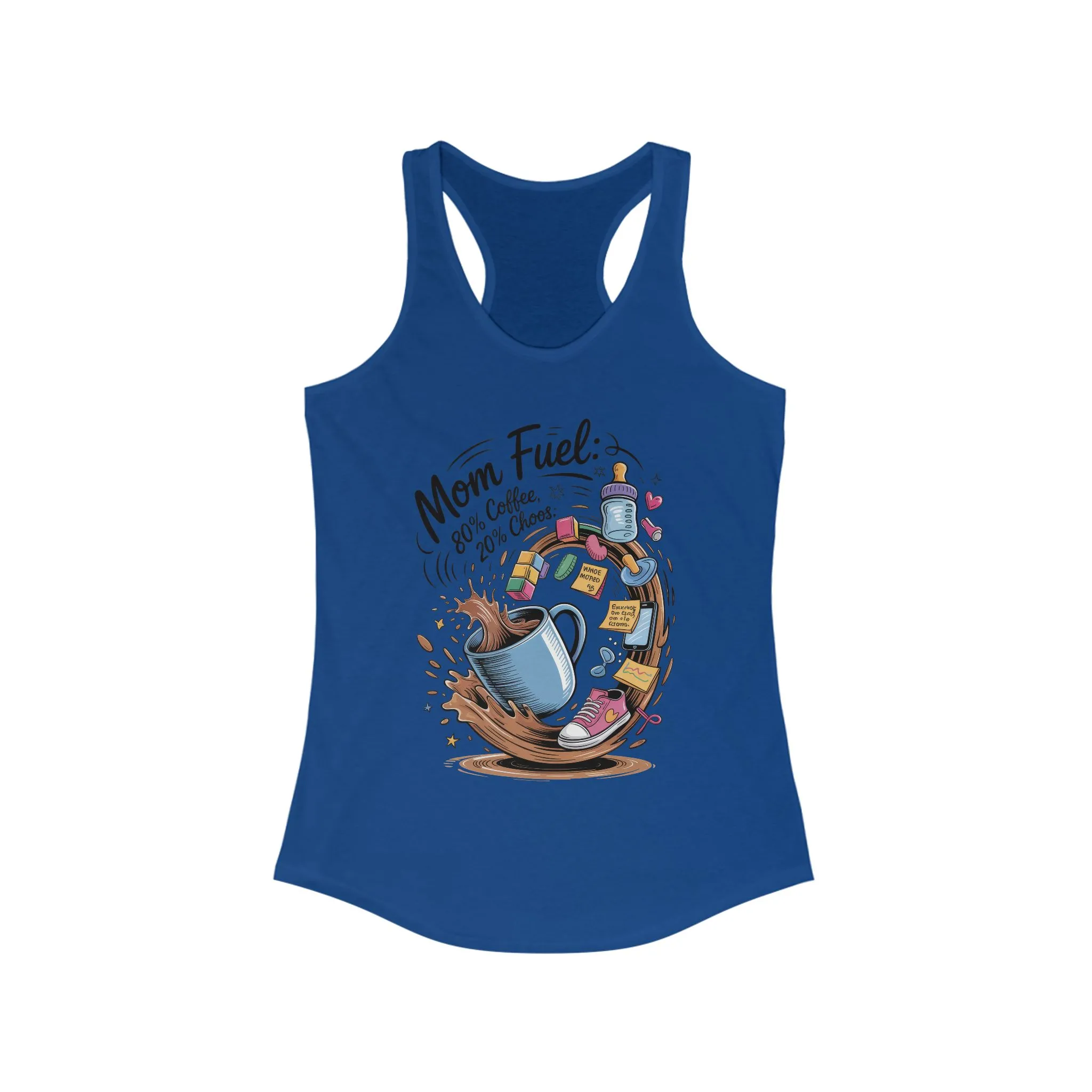 Mom Fuel Racerback Tank - Perfect for Moms, Coffee Lovers, Workout Gear, Casual Wear, Mother's Day Gift, tired mom shirt, mom life tee - Image 9