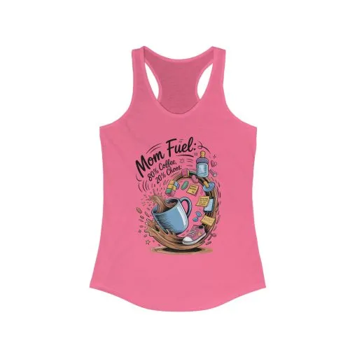 Mom Fuel Racerback Tank - Perfect for Moms, Coffee Lovers, Workout Gear, Casual Wear, Mother's Day Gift, tired mom shirt, mom life tee - Image 13