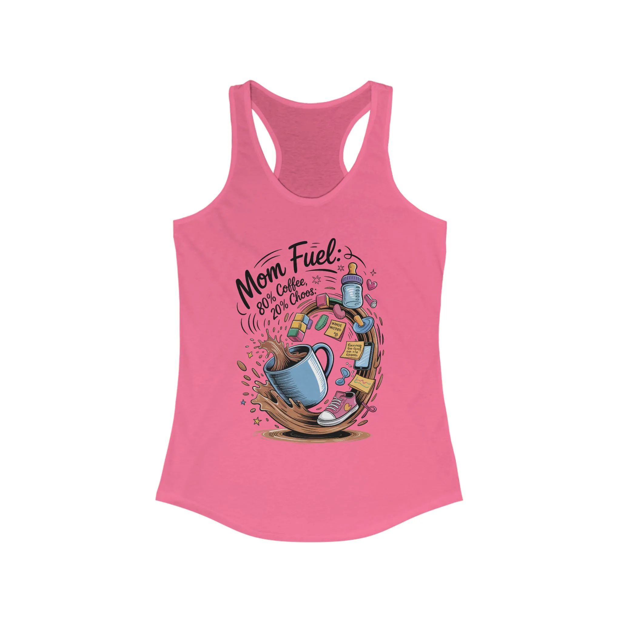 Mom Fuel Racerback Tank - Perfect for Moms, Coffee Lovers, Workout Gear, Casual Wear, Mother's Day Gift, tired mom shirt, mom life tee - Image 13