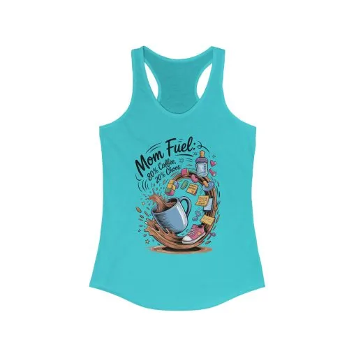 Mom Fuel Racerback Tank - Perfect for Moms, Coffee Lovers, Workout Gear, Casual Wear, Mother's Day Gift, tired mom shirt, mom life tee
