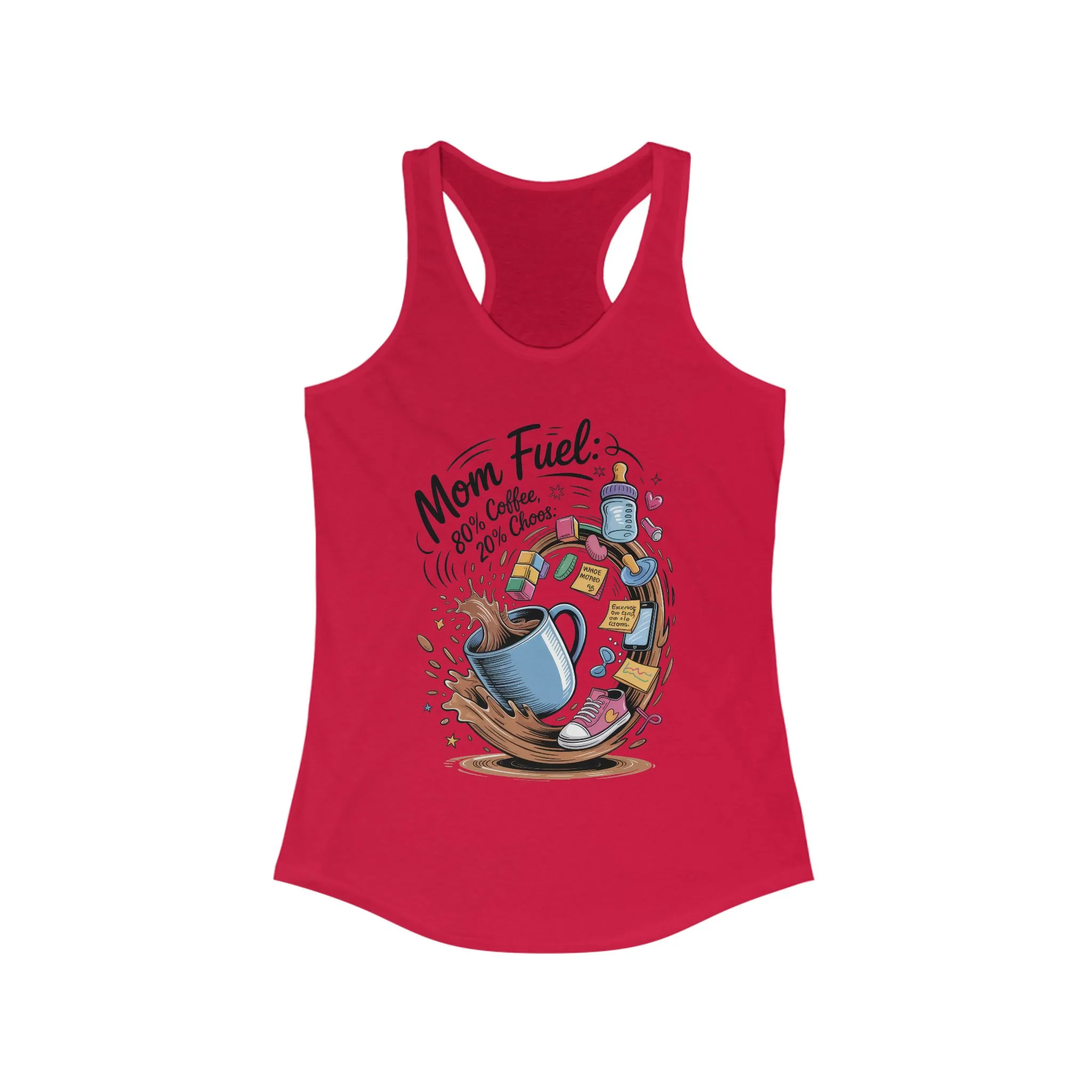 Mom Fuel Racerback Tank - Perfect for Moms, Coffee Lovers, Workout Gear, Casual Wear, Mother's Day Gift, tired mom shirt, mom life tee - Image 15