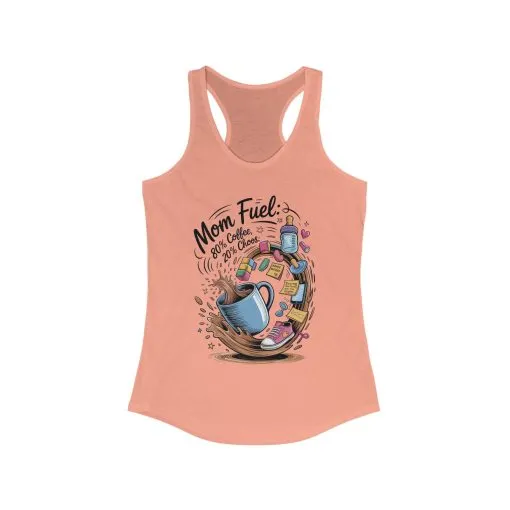 Mom Fuel Racerback Tank - Perfect for Moms, Coffee Lovers, Workout Gear, Casual Wear, Mother's Day Gift, tired mom shirt, mom life tee - Image 17