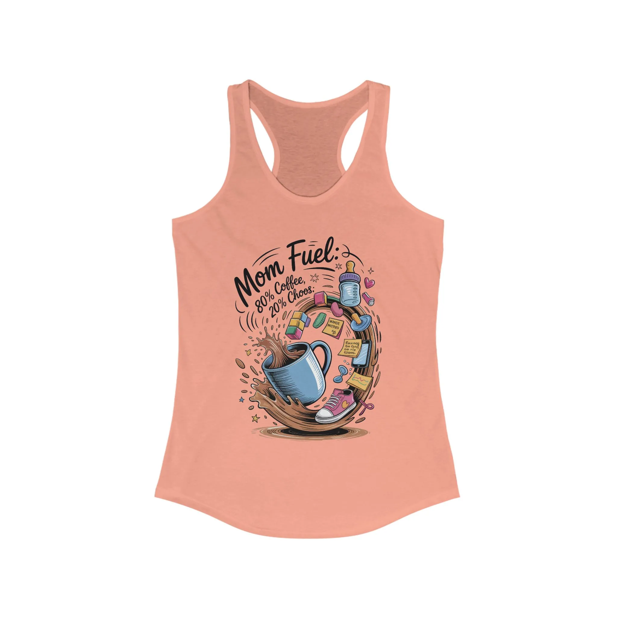 Mom Fuel Racerback Tank - Perfect for Moms, Coffee Lovers, Workout Gear, Casual Wear, Mother's Day Gift, tired mom shirt, mom life tee - Image 17