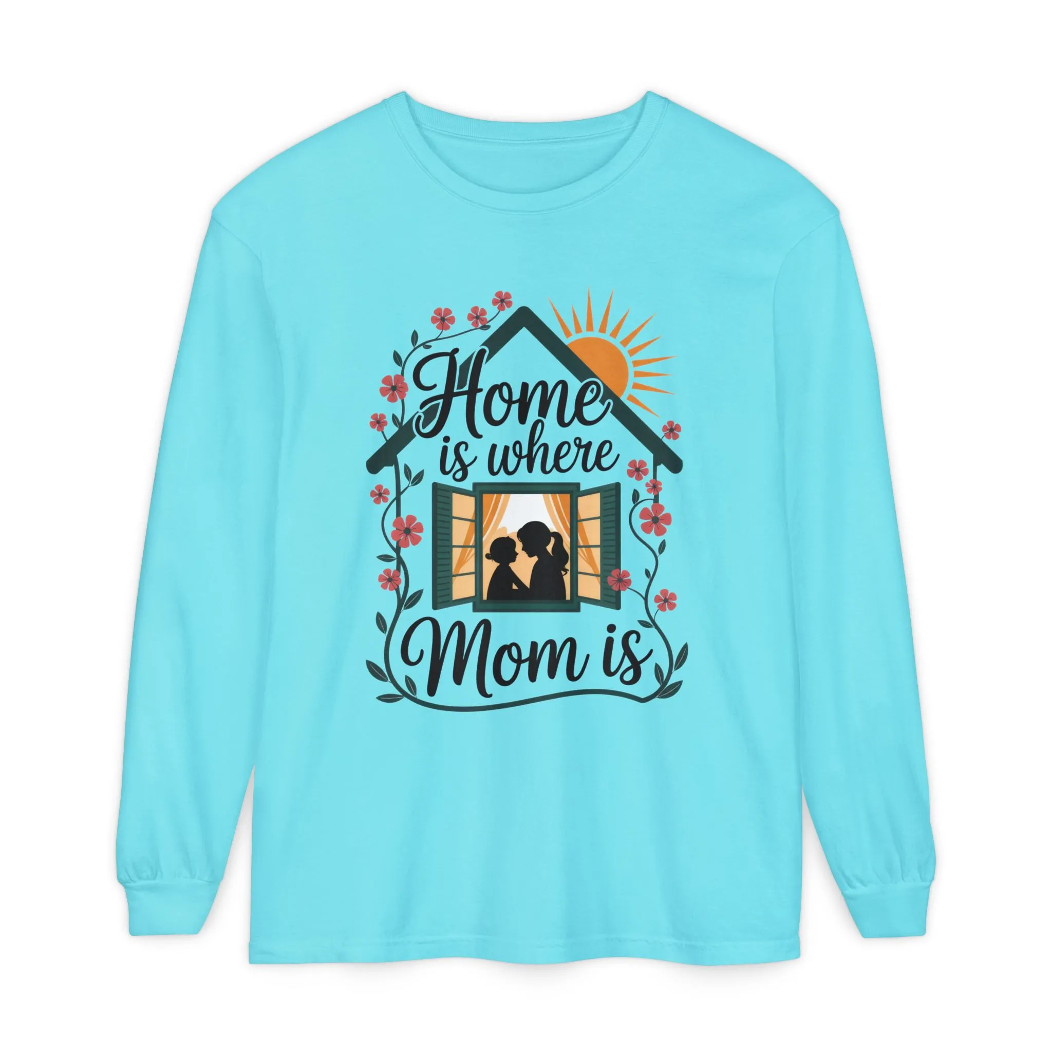 Home Is Where Mom Is Long Sleeve T-Shirt, Mother's Day Cotton Shirt, Cute Family Gift for Mom, Sentimental Mom Gift, mother's day Gift - Image 9
