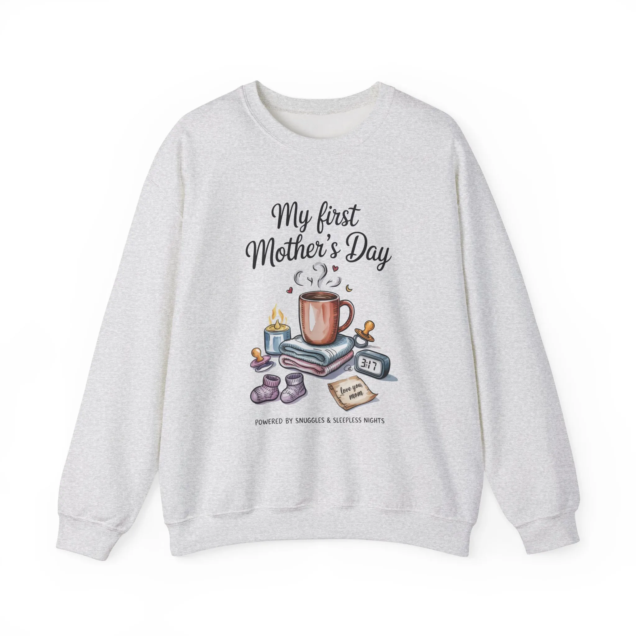 My First Mother's Day Sweatshirt, Cozy Crewneck for Moms, Gift for New Mothers, Baby Shower Tee, Snuggles & Sleepless Nights - Image 5