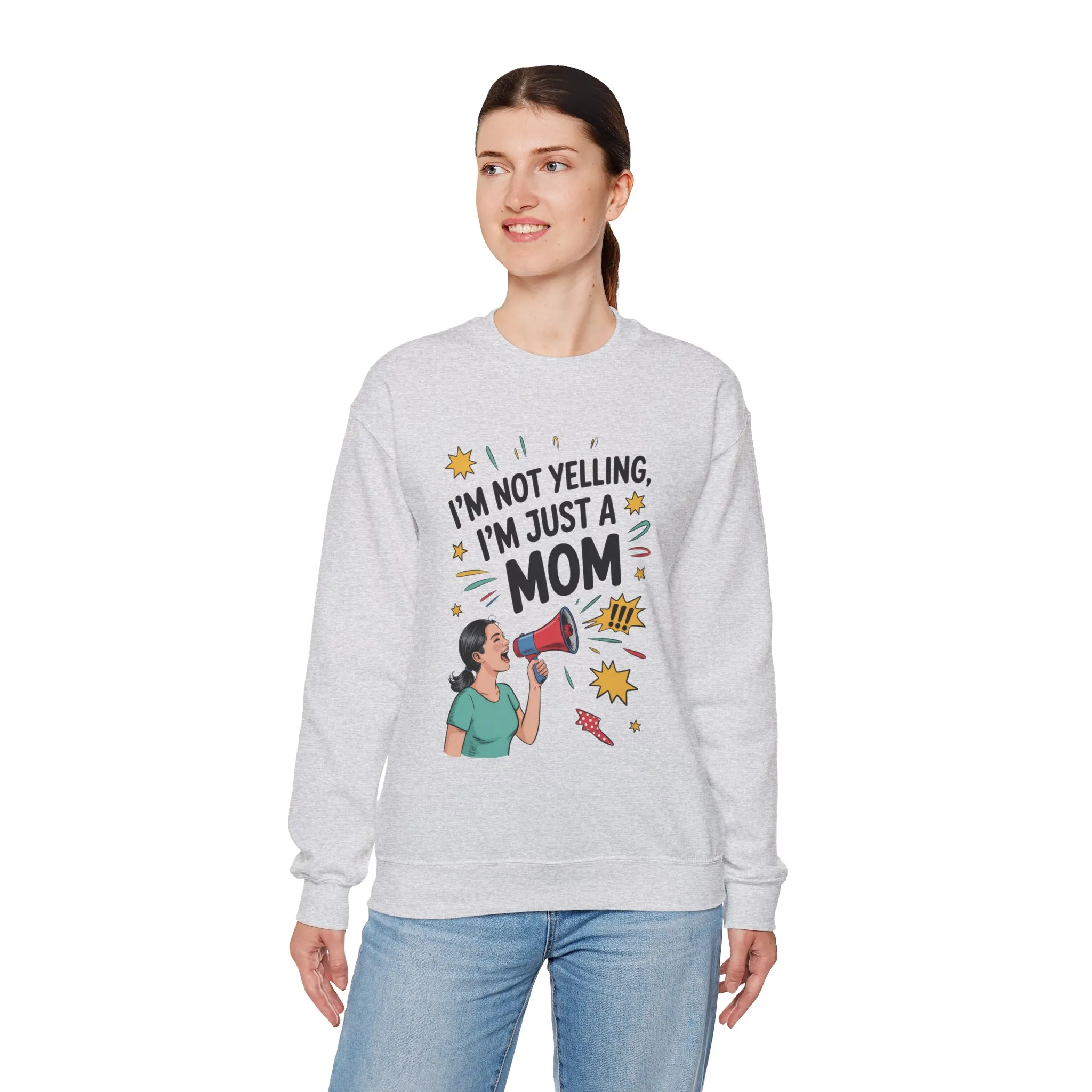 Funny Mom Sweatshirt, I'm Not Yelling I'm Just a Mom, Mother's Day Gift, Loud Mom Life Sweatshirt, Mother's Day Apparel, Family Humor Shirt - Image 9