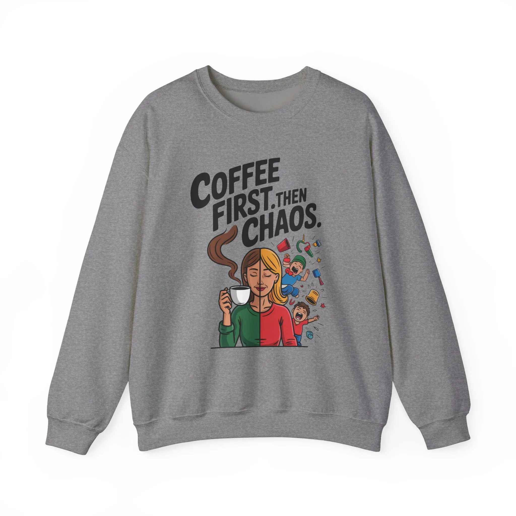 Coffee First Then Chaos Sweatshirt, Ideal Gift for Moms, Fun Casual Wear, Funny Mom Life Sweatshirt, Mother's Day Gift - Image 10