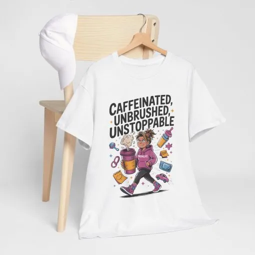 Funny Mom Life Graphic Shirt, Mother's Day Gift, Cotton Tee for Tired but Fierce Mothers, Coffee and Mom T-Shirt, mom life shirt - Image 4