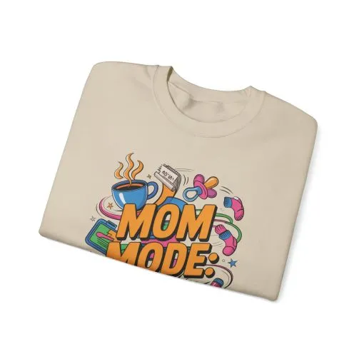 Mom Mode On Crewneck Sweatshirt, Gift for Mom, Mother's Day Humor T-Shirt, Cute Mama Life Graphic Tee, Mother's Day Gift - Image 38