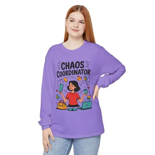 Chaos Coordinator Women's Long Sleeve, Mom Life Graphic Long Sleeve, Gift for Busy Moms, Multitasking Mom Gift, Cute Mother's Day Gift - Image 14