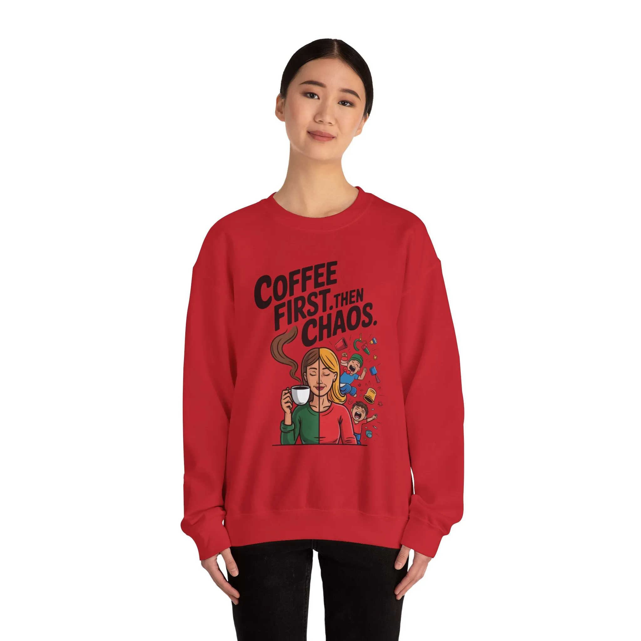 Coffee First Then Chaos Sweatshirt, Ideal Gift for Moms, Fun Casual Wear, Funny Mom Life Sweatshirt, Mother's Day Gift - Image 35