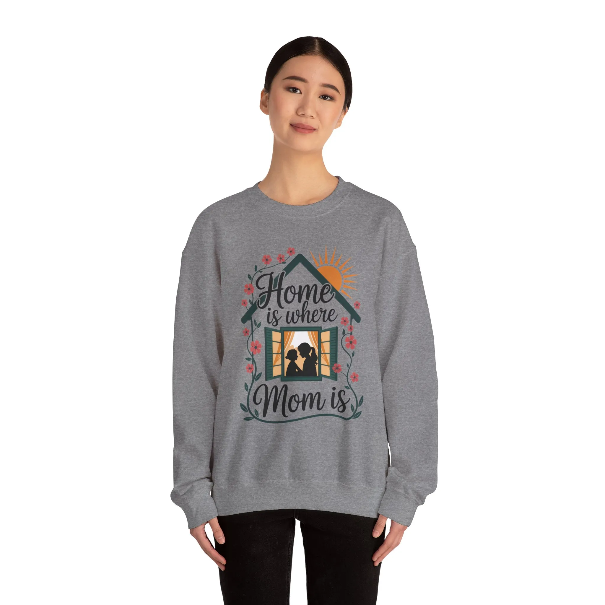 Home Is Where Mom Is Sweatshirt, Mother's Day Cotton Sweatshirt, Cute Family Gift for Mom, Sentimental Mom Gift, mother's day Gift - Image 14
