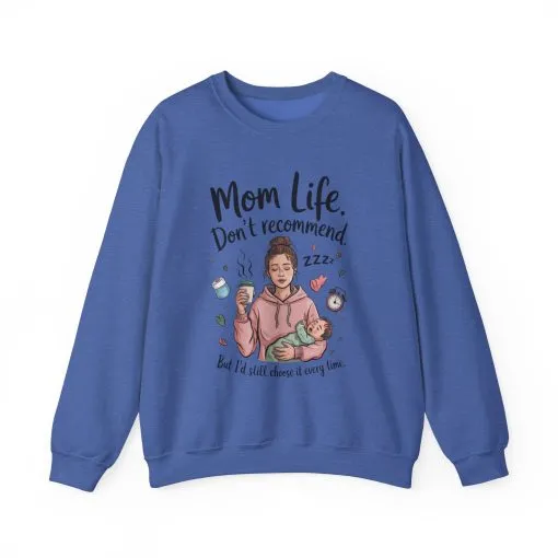Mom Life Crewneck Sweatshirt, New Mom Gift, Cozy Everyday Wear, Funny Parent Apparel, Tired Mama Humor Tee - Image 25