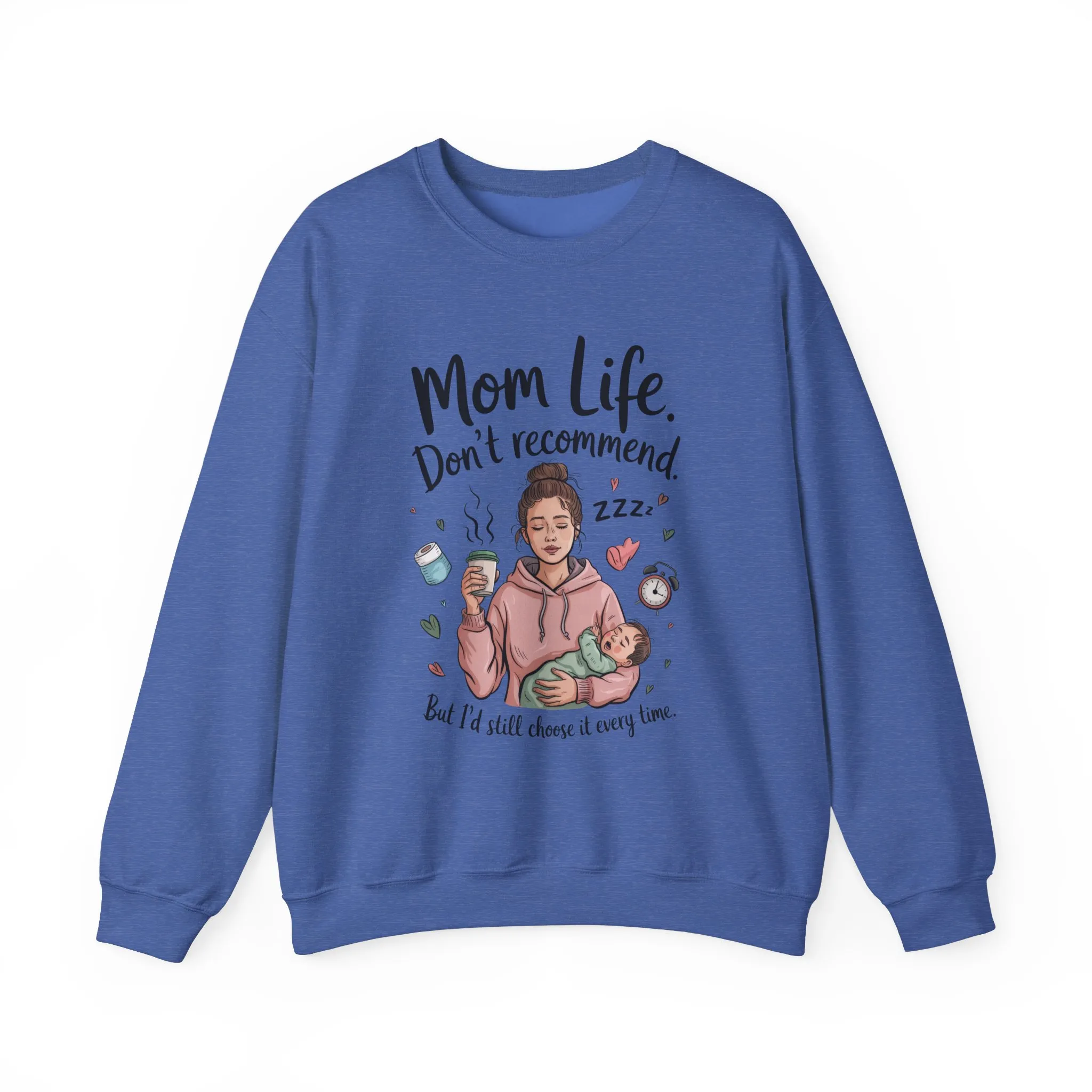 Mom Life Crewneck Sweatshirt, New Mom Gift, Cozy Everyday Wear, Funny Parent Apparel, Tired Mama Humor Tee - Image 25