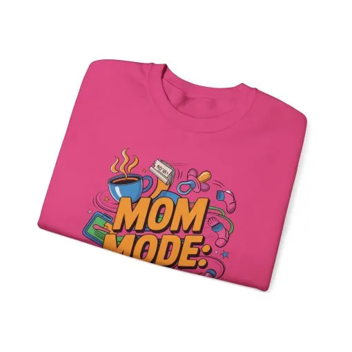 Mom Mode On Crewneck Sweatshirt, Gift for Mom, Mother's Day Humor T-Shirt, Cute Mama Life Graphic Tee, Mother's Day Gift - Image 30