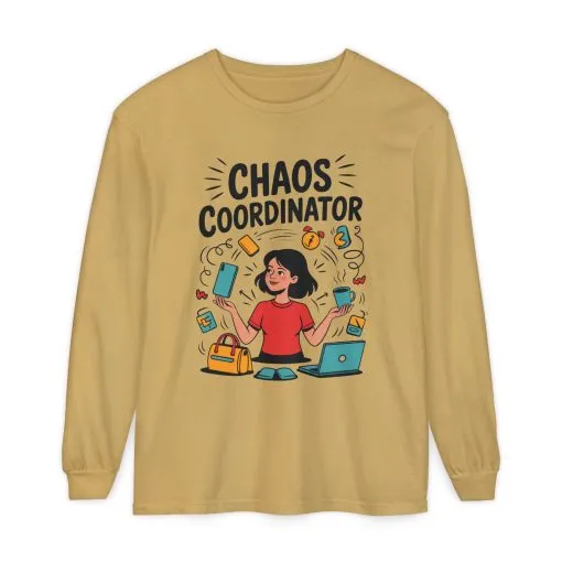 Chaos Coordinator Women's Long Sleeve, Mom Life Graphic Long Sleeve, Gift for Busy Moms, Multitasking Mom Gift, Cute Mother's Day Gift - Image 23
