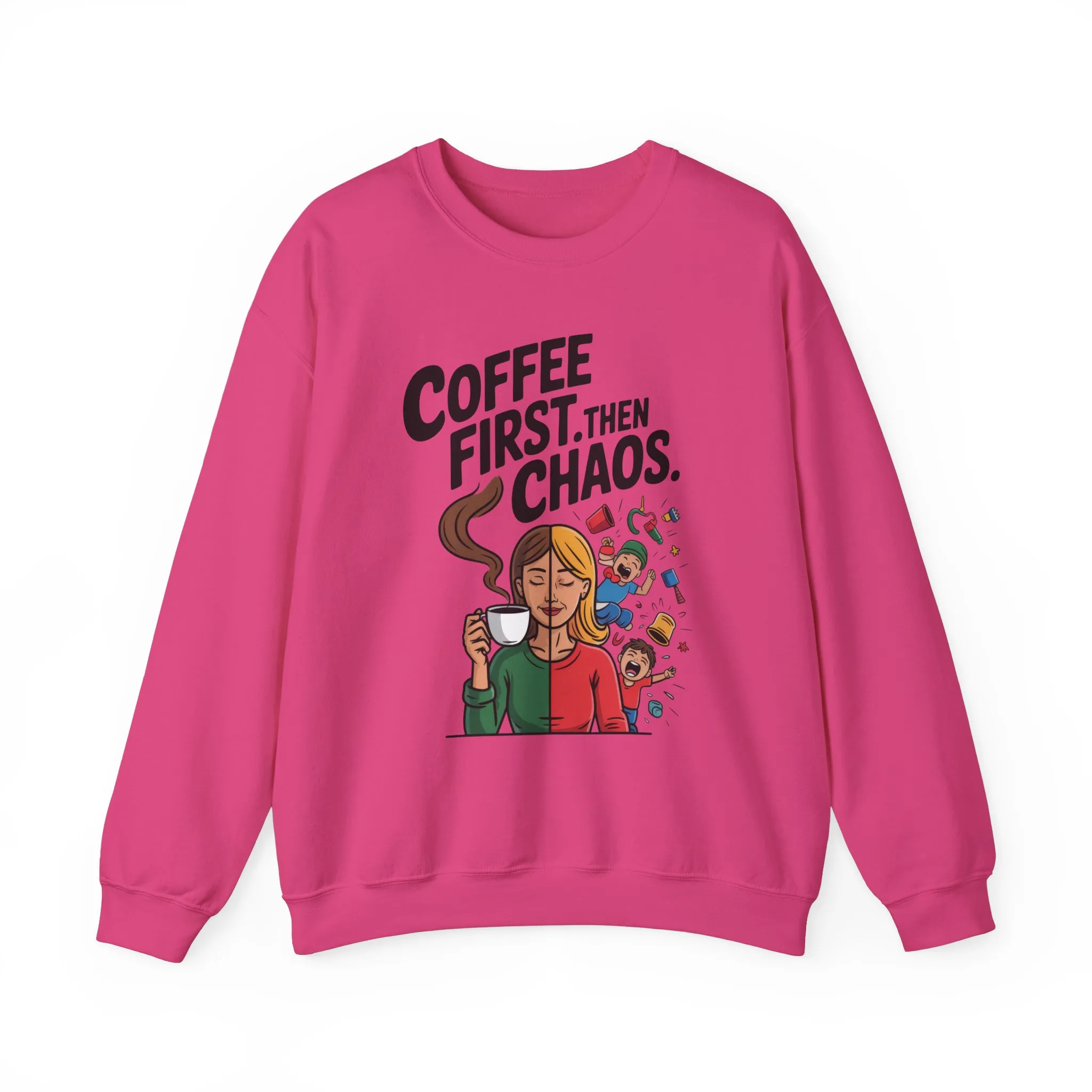 Coffee First Then Chaos Sweatshirt, Ideal Gift for Moms, Fun Casual Wear, Funny Mom Life Sweatshirt, Mother's Day Gift - Image 25