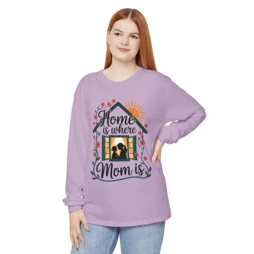 Home Is Where Mom Is Long Sleeve T-Shirt, Mother's Day Cotton Shirt, Cute Family Gift for Mom, Sentimental Mom Gift, mother's day Gift - Image 18