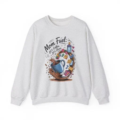 Mom Fuel Unisex Crewneck Sweatshirt, Perfect for Coffee Lovers, Gifts for Moms, Cozy Casual Wear, Funny Graphic Sweatshirt, Mother's Day - Image 9
