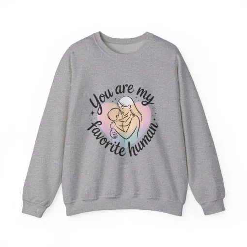 You Are My Favorite Human Mom Sweatshirt, Cute Pastel Heavy Blend Crewneck for Mothers Day, Cozy Gift for Moms, Mothers Day Gift - Image 7