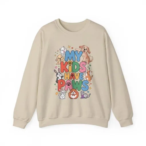 My Kids Have Paws Sweatshirt, Pet Lover Gift, Cute Animal Shirt, Cute Pet Mom Tee, Animal Parent T-Shirt, Gift for Animal Lovers - Image 41