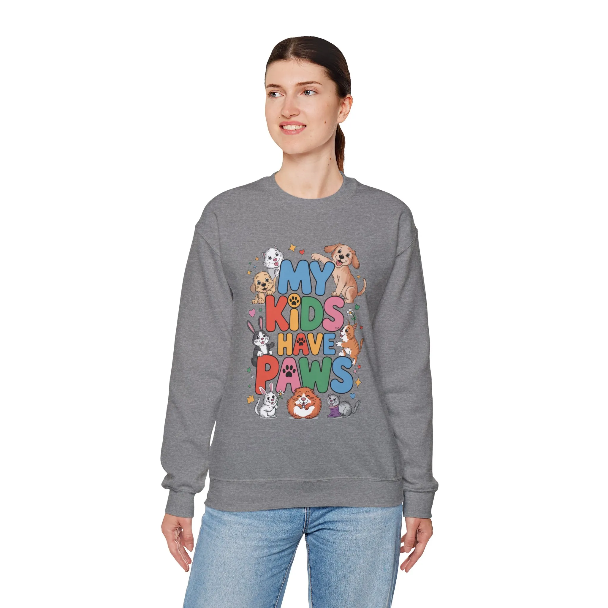 My Kids Have Paws Sweatshirt, Pet Lover Gift, Cute Animal Shirt, Cute Pet Mom Tee, Animal Parent T-Shirt, Gift for Animal Lovers - Image 12