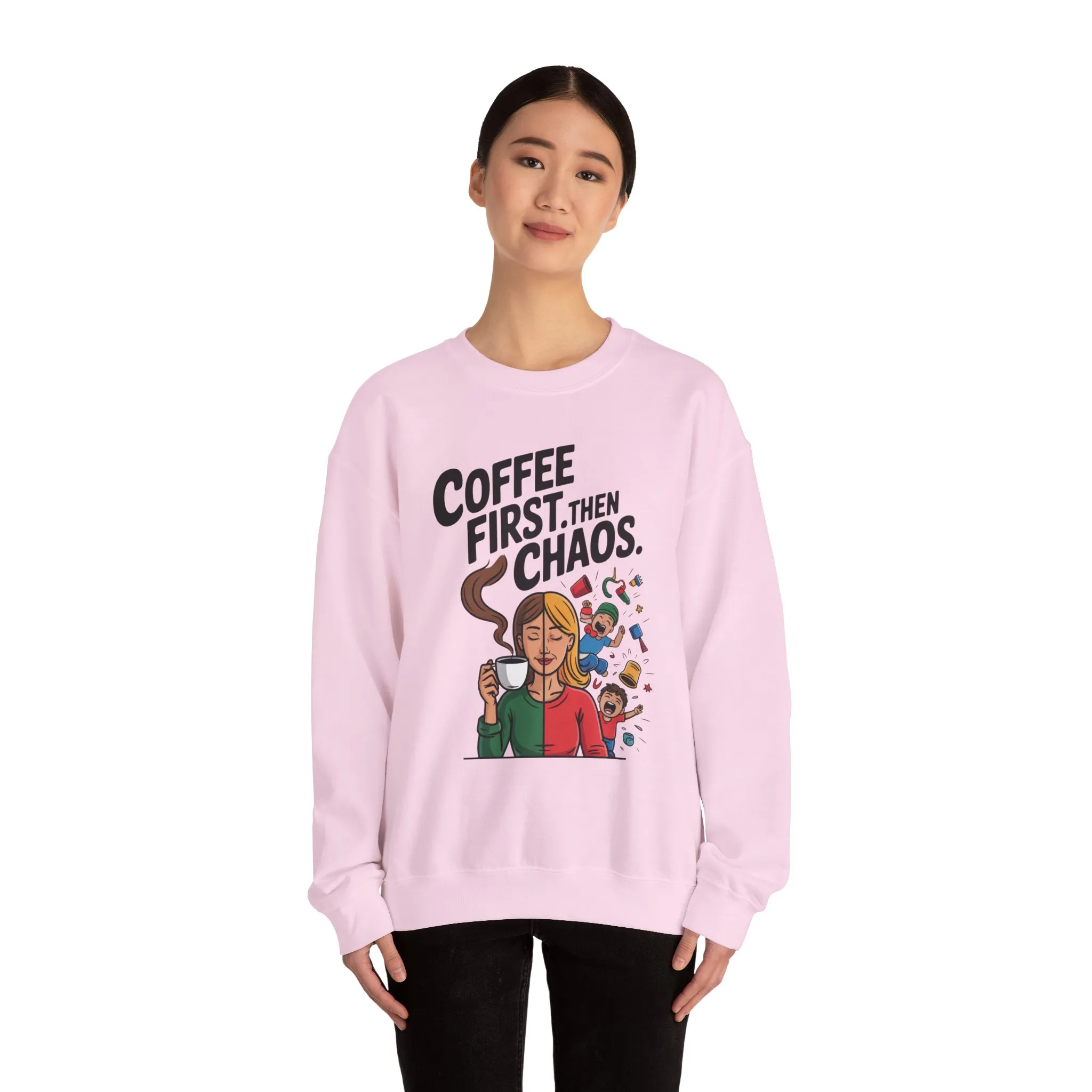 Coffee First Then Chaos Sweatshirt, Ideal Gift for Moms, Fun Casual Wear, Funny Mom Life Sweatshirt, Mother's Day Gift - Image 23